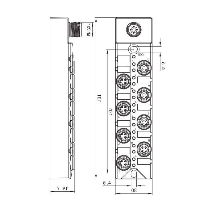 M8 interface, IO-Link Hub, 8DI, PNP, 00B211